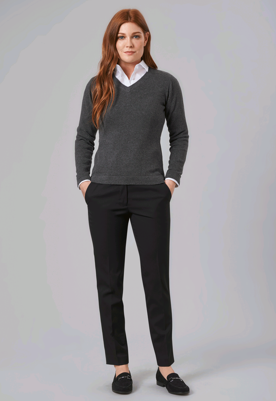 Bianca Tailored Fit Pants, Charcoal Pin Dot, Eclipse Collection